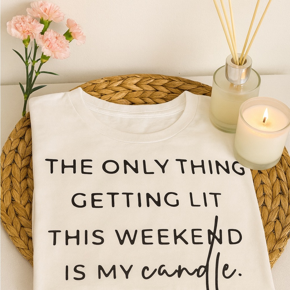 Hand Crafted White Tee Candle Getting Lit